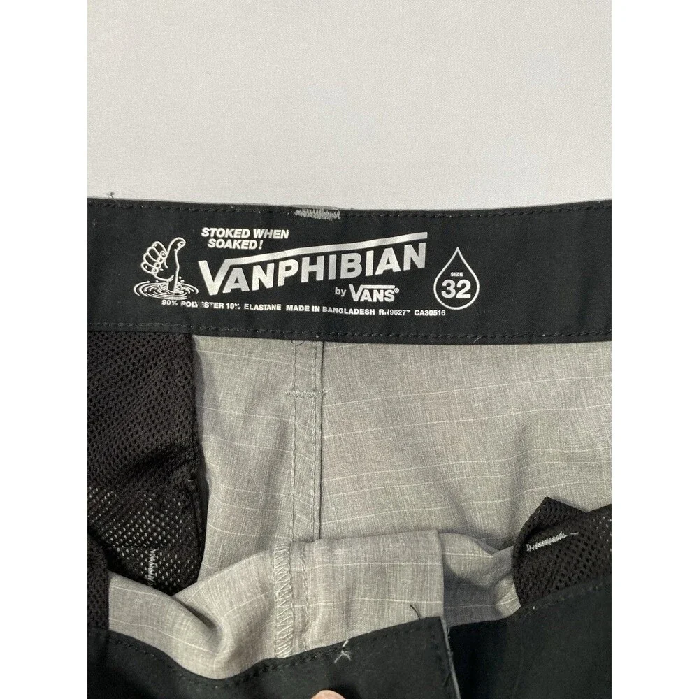 Vans Vanphibian Hybrid Board Shorts Size 32 Gray Techwear Casual